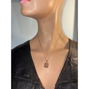 1.00ctw Champagne Diamond Cluster Pendant Necklace 18k Rose Gold/Sterling Silver
